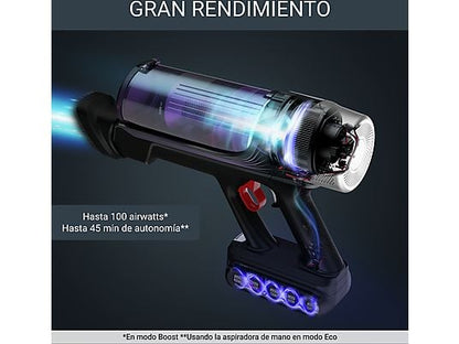 Aspirador escoba - Rowenta RH2039WO X-Force Flex 9.60 Allergy, 200 W, 0.4 L, 45 min, Tecnol. Ciclónica, 3 modos, Multisuperficie, Ultraligera, Púrpura