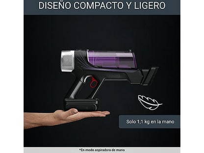 Aspirador escoba - Rowenta RH2039WO X-Force Flex 9.60 Allergy, 200 W, 0.4 L, 45 min, Tecnol. Ciclónica, 3 modos, Multisuperficie, Ultraligera, Púrpura