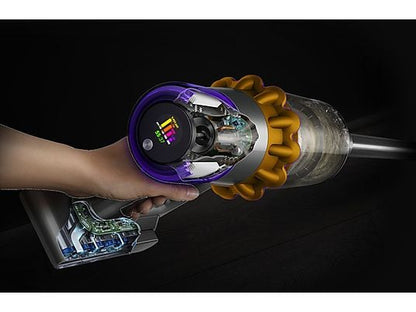 Aspirador escoba - Dyson V15 Detect™ Absolute, Potencia succión 240 AW, 60 min, Inteligente y Potente, 3 Modos, Tecnología Láser, Sensor Suciedad