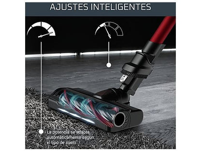 Aspirador escoba - Rowenta RH2079 X-Force Flex 9.60 Animal Care, 200 W, 0.4 L, 45 min, Tecno.Ciclónica, 3 modos, Ultraligera, Especial Mascotas, Roja