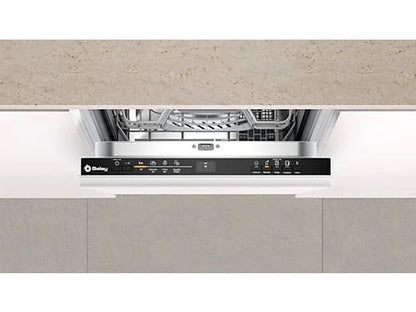 Lavavajillas integrable - Balay 3VT4031NA, 10 servicios, 4 programas, 44.8 cm, Home Connect, Infolight, Sin panelar