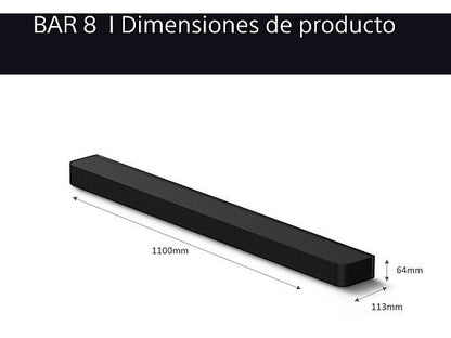 Barra de sonido - Sony BRAVIA Theatre Bar 8, Dolby Atmos, 11 altavoces, WiFi, Bluetooth, 360 Spatial Sound Mapping, 495W, Apple Airplay, HTA8000