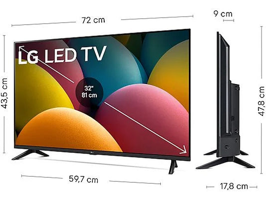 TV LED 32 - LG 32LR60006LA, Full-HD, Procesador Inteligente α5 AI Processor Gen6, Smart TV, DVB-T2 (H.265), Negro