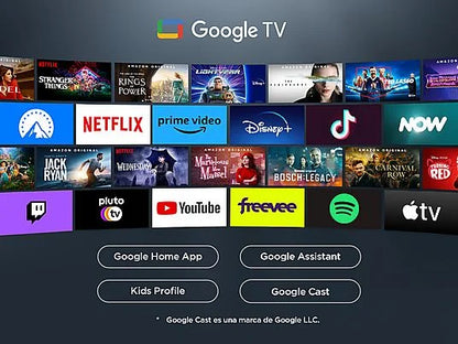 TV LED 55 - TCL 55P6K, UHD 4K, HDR, AiPQ, Google TV, Dolby Atmos, Negro