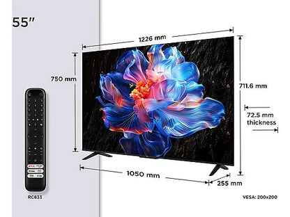TV LED 55 - TCL 55P6K, UHD 4K, HDR, AiPQ, Google TV, Dolby Atmos, Negro