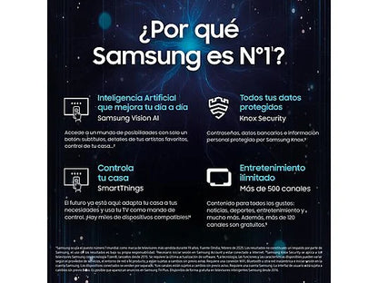 TV QLED 55 - Samsung TQ55Q7FAAUXXC, QLED 4K, Q4 AI Processor, Smart TV, Full AI, Negro