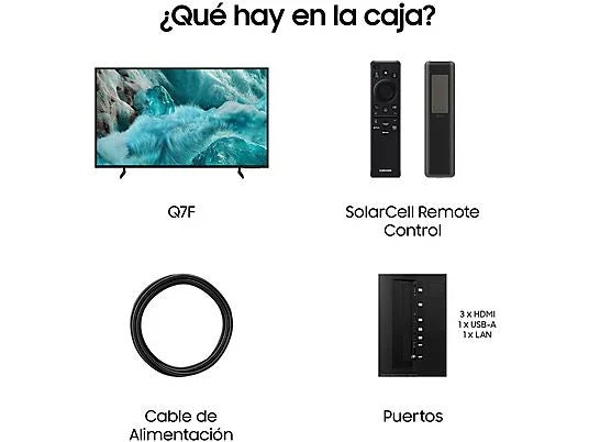 TV QLED 55 - Samsung TQ55Q7FAAUXXC, QLED 4K, Q4 AI Processor, Smart TV, Full AI, Negro