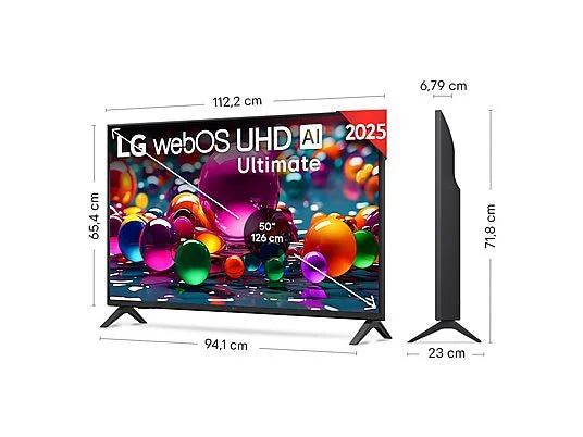 TV LED 50 - LG 50UA75006LA, UHD 4K, Procesador Inteligente α7 AI Processor 4K Gen8, Smart TV, DVB-T2 (H.265), Charcoal Black