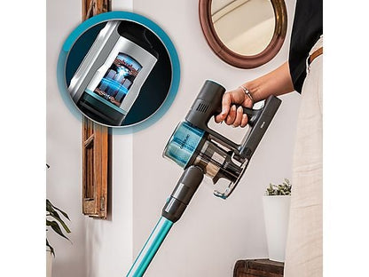 Aspirador escoba - Cecotececotec Conga Rockstar P50, 265 W, 50 min Autonomía, Filtro HEPA, Succión de 80 AW, Negro/Azul