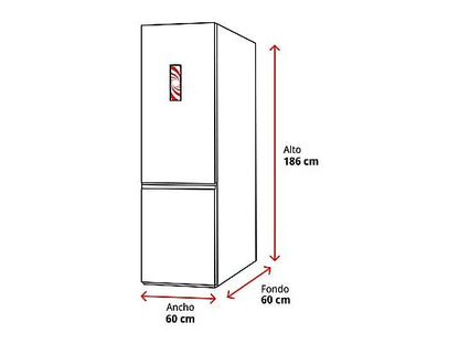 Frigorífico combi - Jocel JC293ID, No Frost, 186 cm, 291 l, Inox
