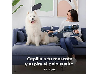 Aspirador escoba - Cecotec Conga Rockstar RS70 Pet Flex, 500 W, 65 min Autonomía, Sin Bolsa, Cepillo para Animales, Negro/Dorado