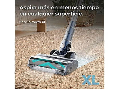 Aspirador escoba - Cecotec Conga Rockstar RS70 Pet Flex, 500 W, 65 min Autonomía, Sin Bolsa, Cepillo para Animales, Negro/Dorado