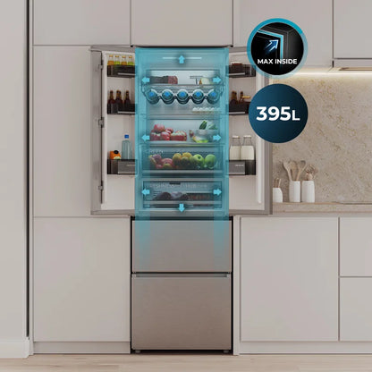 Cecotec French Door Fridge 395L Stainless Steel - No Frost Inverter